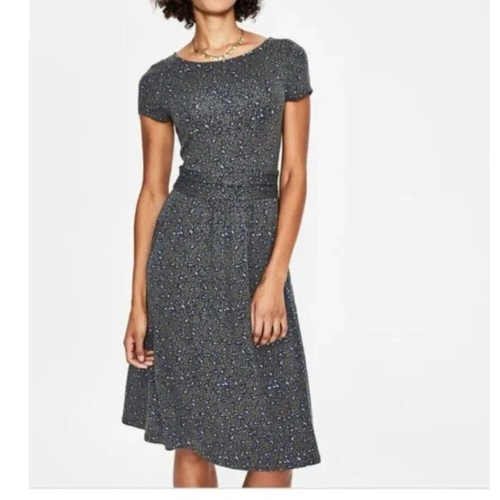 Boden Grey and Navy Tiny leopard print Women's Dess